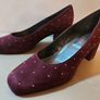 SOFFICE SOGNO 9670 Camoscio Vino woman Italian leather stud shoe bordeaux  size 7 UK SALE Image 2
