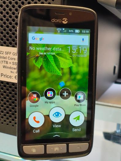 DORO 8030 Black 8GB 4.5" 5MP SOS Easy 4G Android Senior Smartphone Unlocked to All Networks