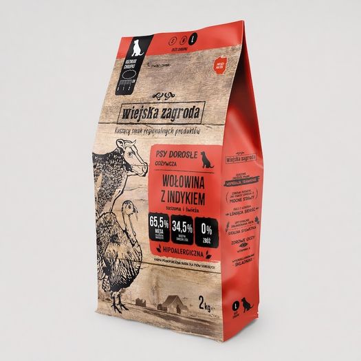 Dry Dog Food Country of Animals Beef with Turkey S 2 kg