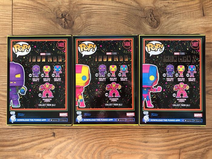 Funko Iron Man Blacklight Bundle (3 Pops)