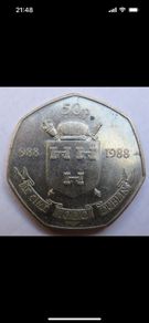 988-1988 Dublin Millennium, Ireland Eire 50p Fifty Pence Coin