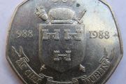 988-1988 Dublin Millennium, Ireland Eire 50p Fifty Pence Coin