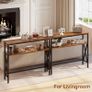 Console Table, Industrial Entryway Table for Hallway, Narrow Sofa Table with Shelves, Metal Frame, Compact Display Table for Small Spaces, Living Room, 101/25/80.5CM Rustic Brown Image 5