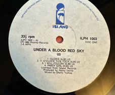 Selling off my rare U2 collection of Zimbabwe releases. Under a blood red sky. Vinyl vg. Sleeve vg which is excellent for Zimbabwe release as it's made from recycled paper