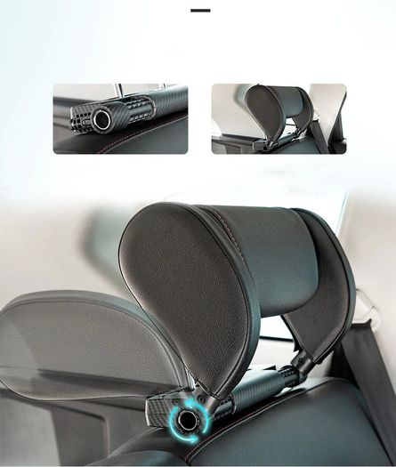 Car Headrest Pillow support(Cloth Black)