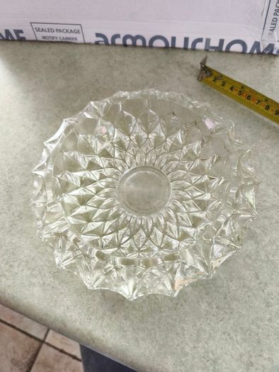 Vintage Crystal Ashtray Trinket Bowl Candy Dish