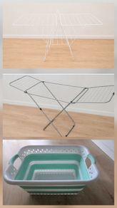 Laundry Bundle: 2 Drying Racks + Collapsible Hamper