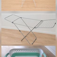 Laundry Bundle: 2 Drying Racks + Collapsible Hamper