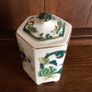 Masons Ironstone Chartreuse Green Gold Gilded Tea caddy Image 2