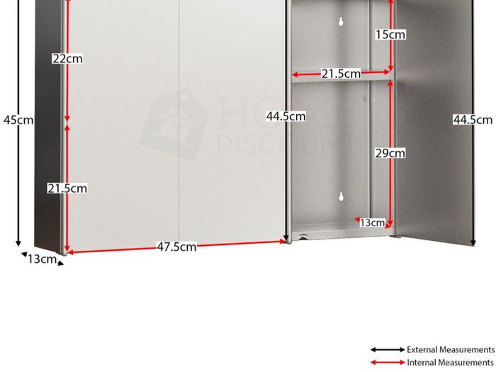 Triple bathroom wall cabinet