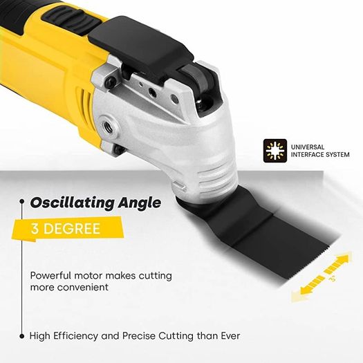 300W 15000 22000 OPM Electric Corded Multi Tool, 6 Variable Speeds, 3 Degree Oscillation Angle, Quick-fit Blade Design, with 28pcs Accessories for Cutting, Sanding, Scraping (FREE POSTAGE)