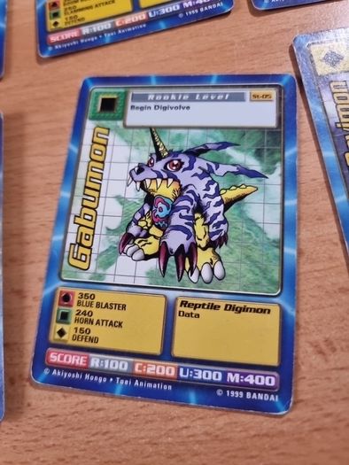 12 Rookie level Digimon cards. 1999