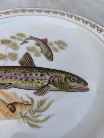 Vintage French Porcelain Fish Service Set c.1950s