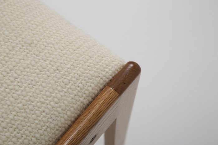 Vintage Studio Donegal Tweed and Oak Stool, 1960s.