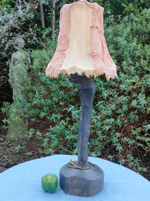 Large Bohemian crafted wooden lamp
