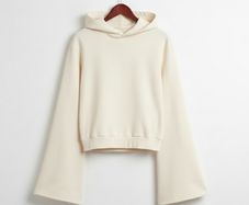 Maison Margiela Drop Shoulder Hooded Sweatshirt Sz 8UK 4US S Beige Flare Sleeves