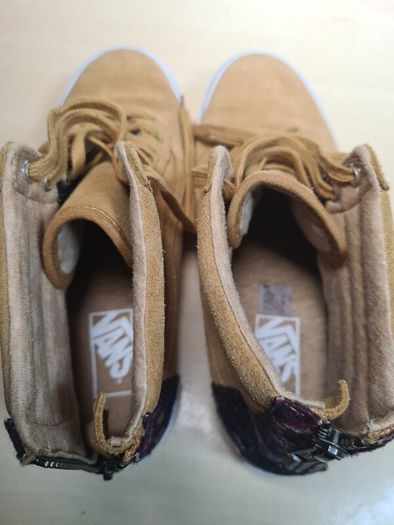 boys junior VANS SK8 HI MTE trainers SKATE SHOES hi tops beige mustard Size UK 5.5 EU 38.5
