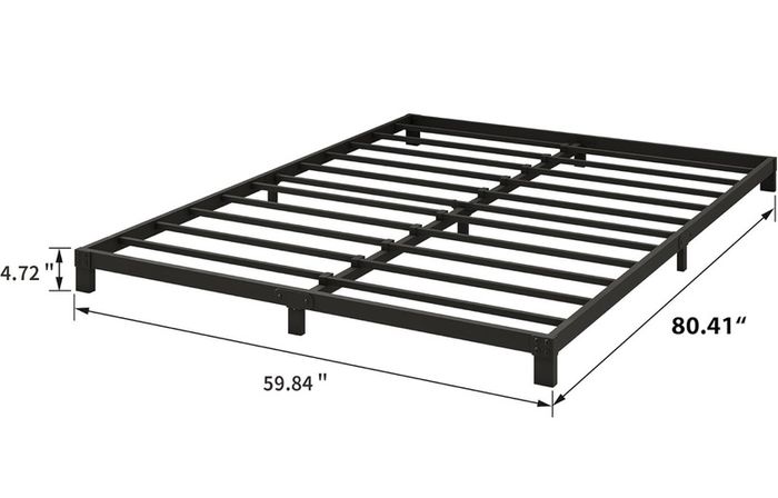 12cm Low King Size Bed frame, Metal Bed 150x200 cm