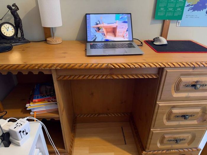 Writing Desk with Drawers and Mirror