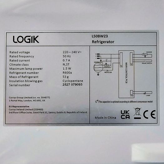 LOGIK L50BW23 60/40 Fridge Freezer