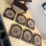 Vintage Wooden Baby Grand Piano Hinged Lid Coaster Set 6 Cork Music Note Coasters Image 4