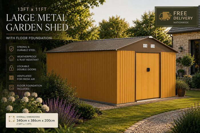 13 x 11ft Metal Shed Large