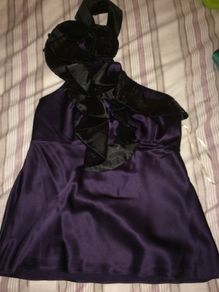 Purple  silk Karen Millen halter neck