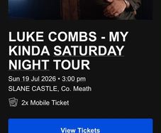 2X Luke Combs Tickets Sunday 19th July