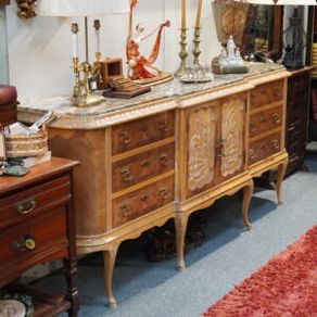 Vintage Spanish Sideboard with Marble Top