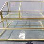 Vintage Gold clear glass large storage jewelers makeup box 7,2" x 4,4" H-3" Image 3