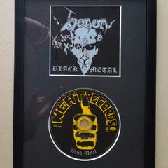 VENOM Black Metal autographed CD in a frame