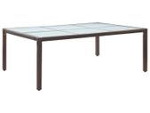 Outdoor Dining Table Brown 200x150x74 cm Poly Rattan
