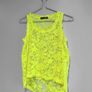 Pre Owned Primark Neon Yellow Floral Lace Tank Top Image 3