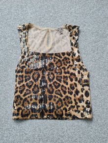 River Island Leopard Print Sequin Top