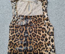 River Island Leopard Print Sequin Top