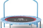 NEW SALE | Foldable Fitness Trampoline - Max Load 220lb/400 lb/450lb, Rebounder with Adjustable Foam Handle Indoor/Outdoor Fitness Body Exercise 38"