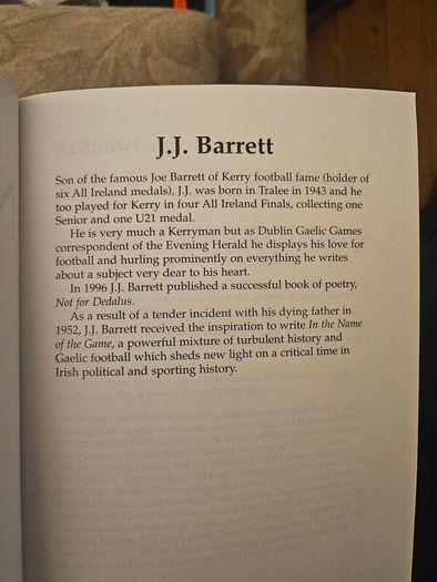 In The Name Of The Game. By J.j. Barrett. First Edition Paperback In Good Condition.  See Photos For Same.