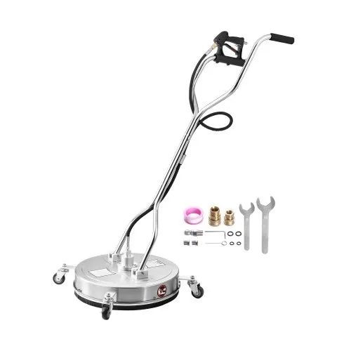 20" Pressure Washer Surface Cleaner, Stainless Steel Pressure Washer Attachments with 4 Wheels, 4500 Max PSI, 3/8 Quick Connector, 2 Spray Nozzles