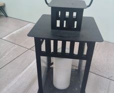 7 Ikea BORRBY Lanterns for tealight, in/outdoor black