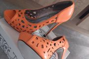 Orange  high heels fits 35.5 size