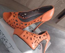 Orange  high heels fits 35.5 size