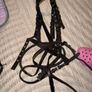 Two bridles (one leather with bit and one material) with le mieux head collar Image 2
