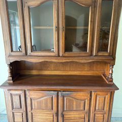 Antique Two Piece Kitchen Cabinet