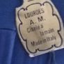 Lourdes Decoration IN BOX blue velvet Mary and Bernadette WITH A rose  ALAGROTTE BENIE JAI PRIE POUR VOUS Image 5