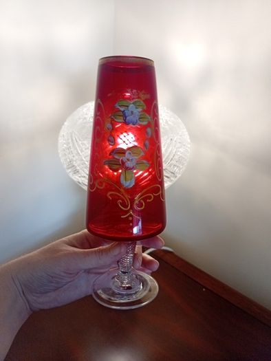 Vintage gilded ruby glass possibly murano