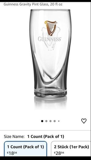 Guinness pint glasses - modern 6 no.