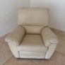 Cream Leather Armchair Image 2