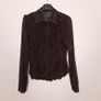 B. Young Dark Brown Black Sheer Mesh Ruffle Frill Textured Gothic Vampire Blouse Top Size L/XL Image 2
