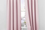 Nursery Thermal Insulated Window Curtain - Pencil Pleated Light Block Curtain Drapes for Girl's Room Solid Bedroom Window Treatment for Noise Reducing, 2 Panels, W46 X L72, Pink