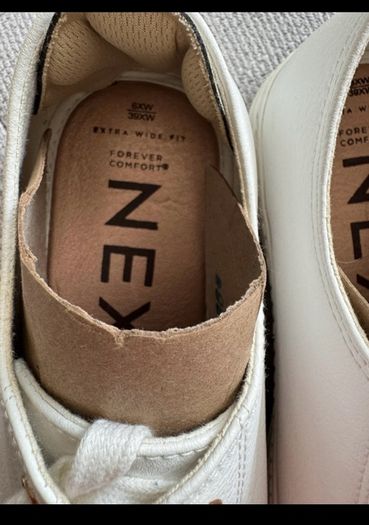 White Extra Wide Fit Patent Trainers